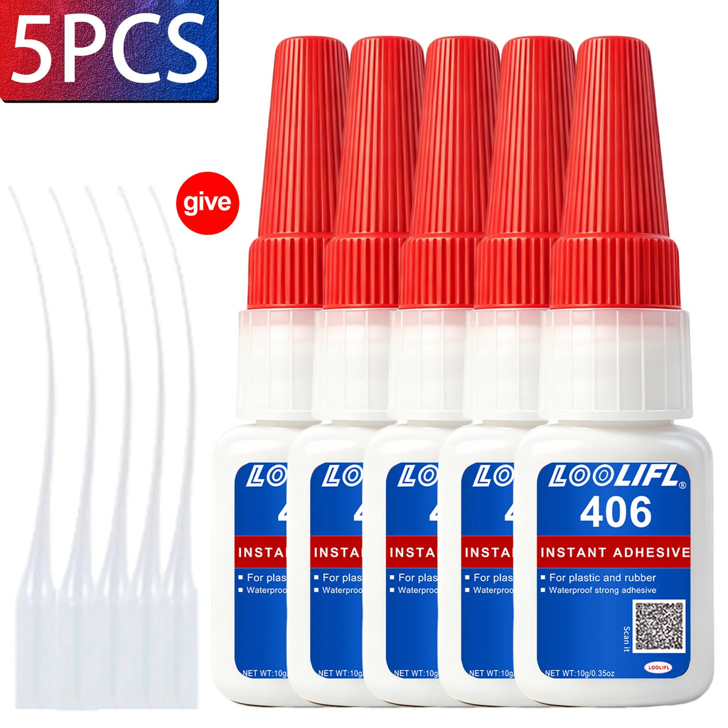 LOOLIFL 1-7Pcs Super Glue Instant Strong Universal Fast Dry Adhesive For Plastic Metal Ceramic Wood Glass Repair Bonding Tools