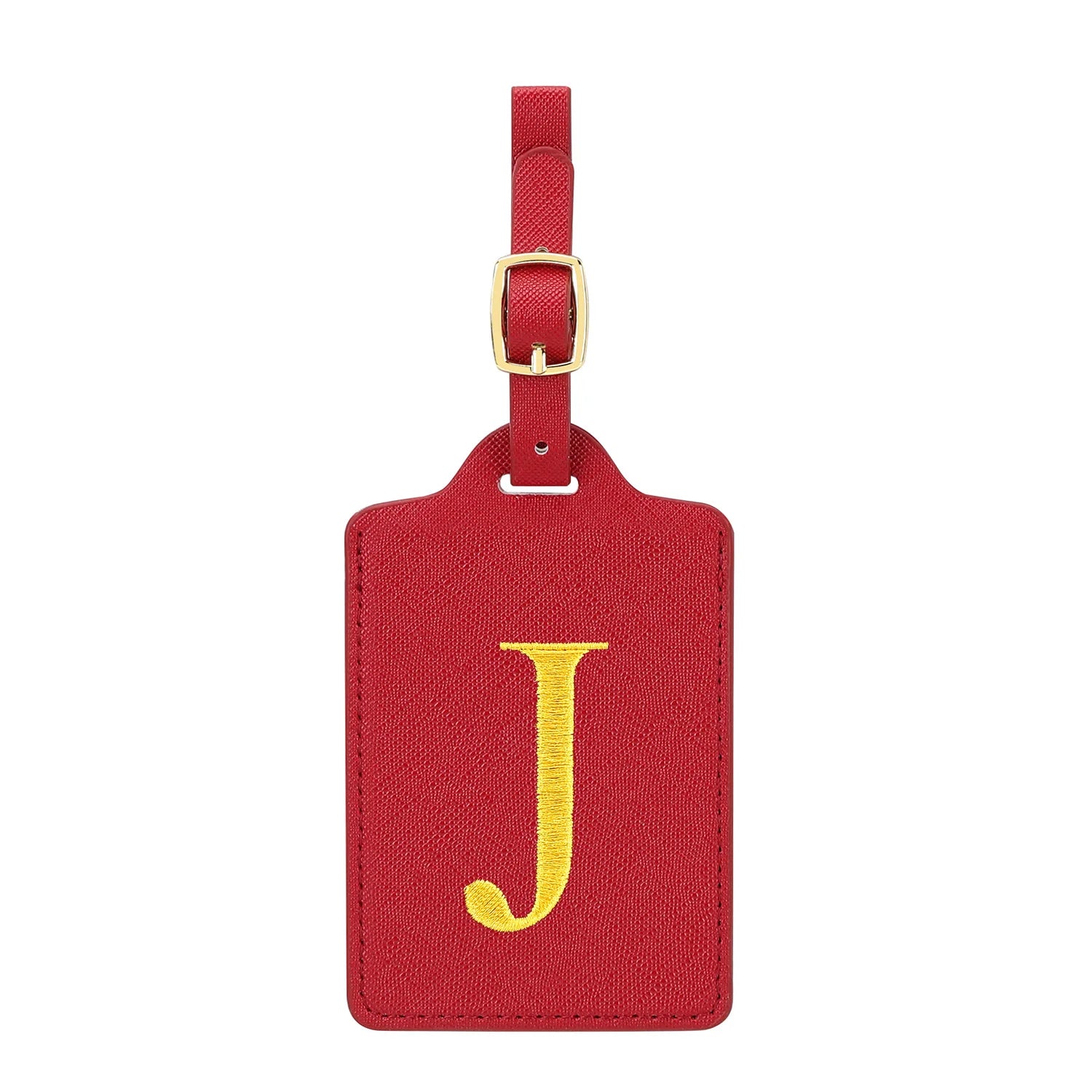 MIYIN 26 letters Luggage Tags for Suitcases PU Leather Privacy Protection Bag Tags Travel Accessories Essential, Energetic Red