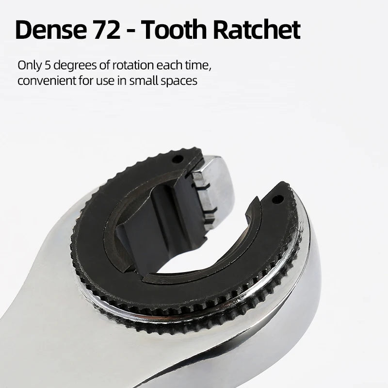 8-19mm Metric Flex-Head Ratcheting Wrench Professional Chrome Vanadium Steel Ratchet Wrenches Fast And Labor-Saving Dual-Use