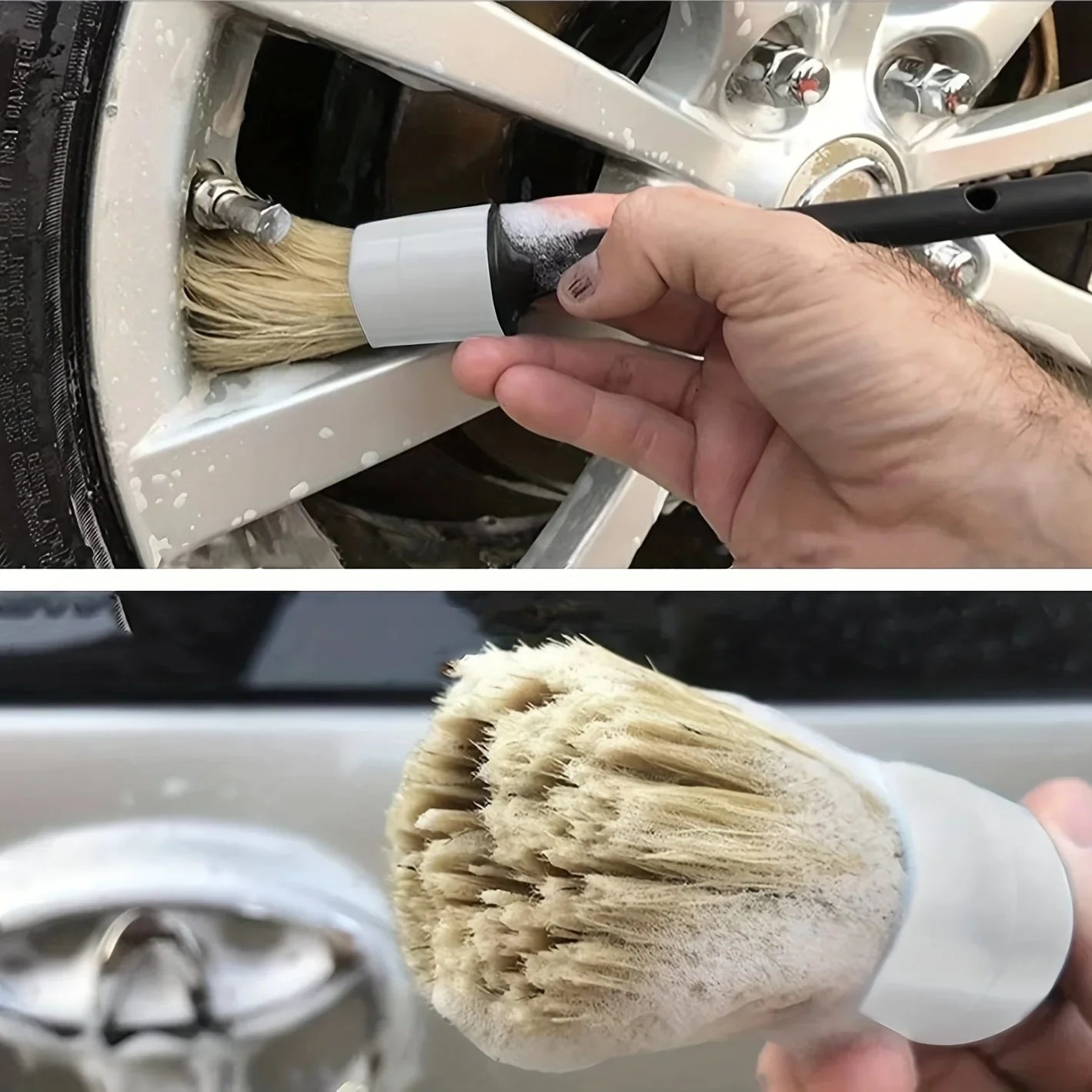 Ultra-Soft Car Detail Brushes - Perfect for Cleaning Badge Wheels, Interior Decorations, And Air Vents.