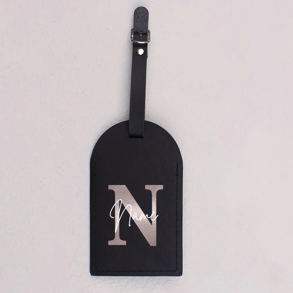 Personalised Monogram Luggage Tag PU Leather for Suitcase Baggage Handbag Tags Travel Bag Suitcase Label Tag Best Gift