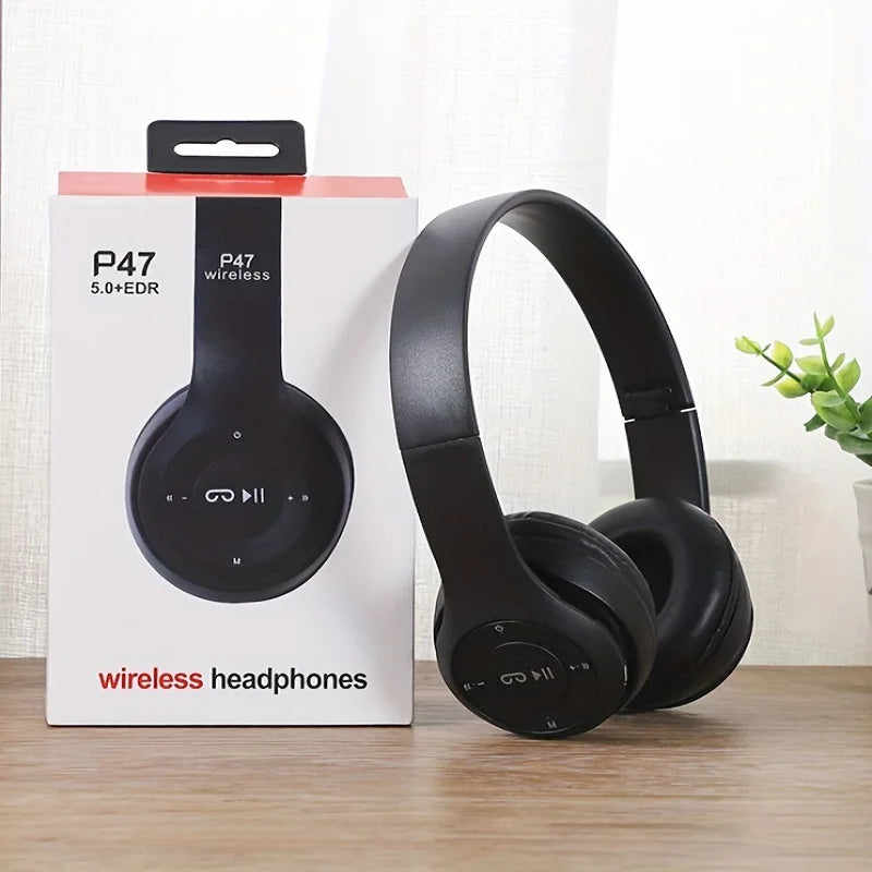 Stereo P47 Headset 5.0 Bluetooth Headset Folding Series Wireless Sports Game Headset for iPhone XiaoMi