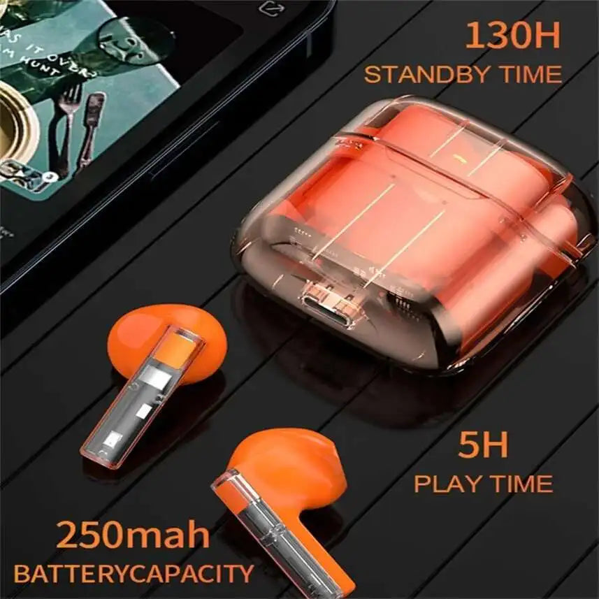 YX06 TWS True Wireless Bluetooth Earphones Transparent HiFi Stereo  ENC Noise Canceling Earbuds With Mic For Xiaomi Huawei Apple