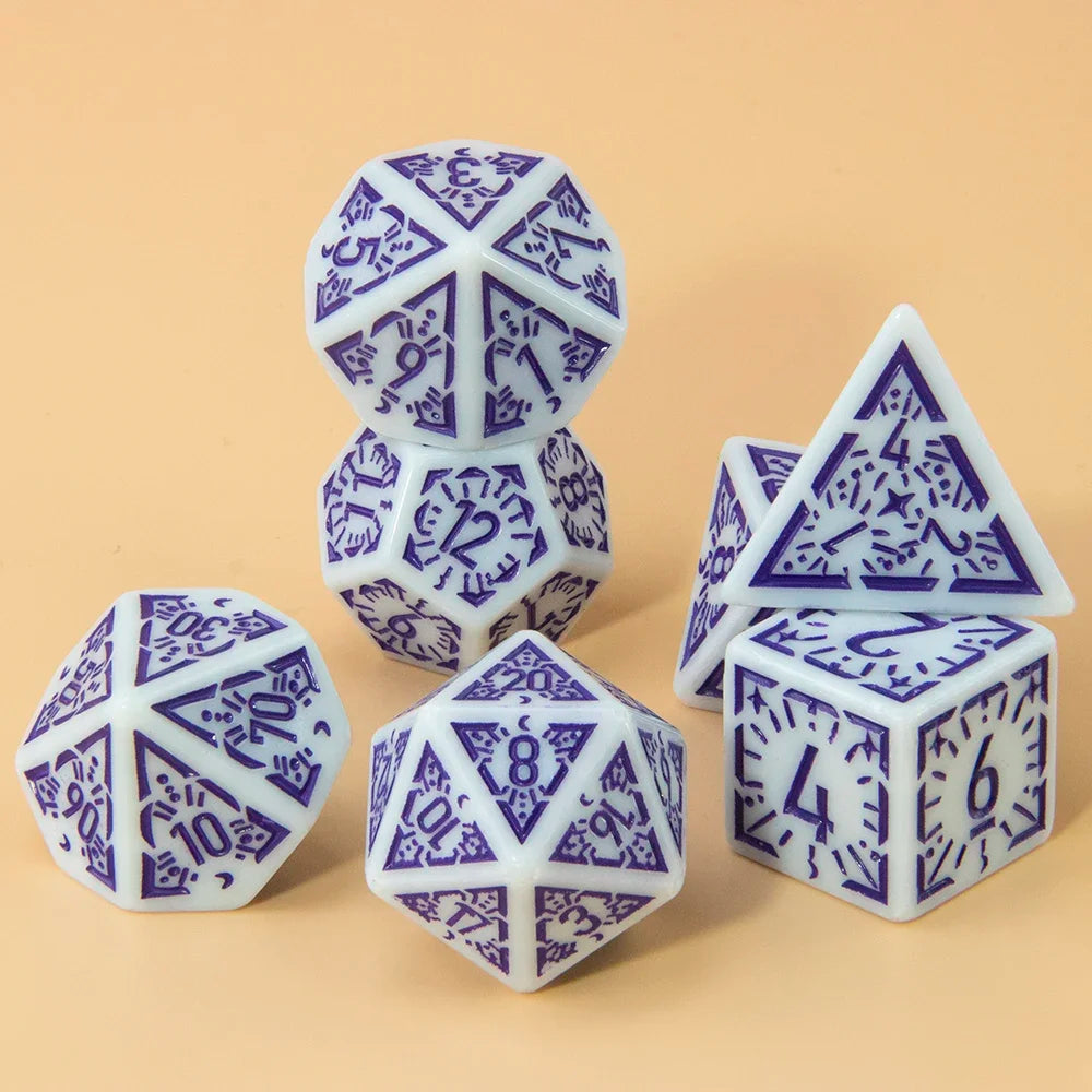 DND Polyhedral Dice Set 7pcs D4-D20, Amazing Engraved Games Dices for Souvenirst Entertainment RPG Board Game