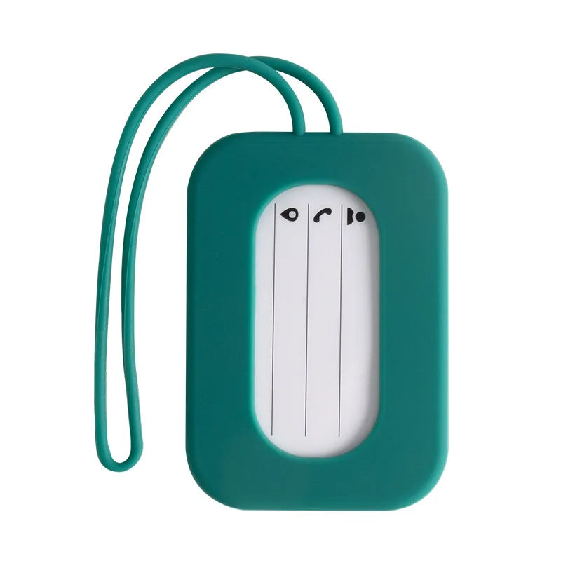 Silicone Travel Luggage Tags Name & ID Card Holder Solid Color Suitcase Label Baggage Boarding Bag Tag Travel Accessories