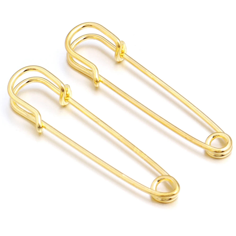 5-10pcs/lot Safety Pins Brooches Blank Base Brooch Pin With Loops Fasteners Pin For DIY Jewelry Making Brooch Charm Accessories
