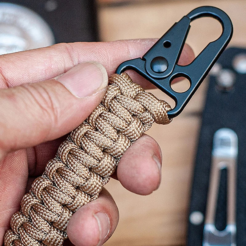 Outdoor Paracord Rope Keychain EDC Survival Kit Cord Lanyard Military Emergency Key Chain For Hiking Camping 5 Colors Wholesale