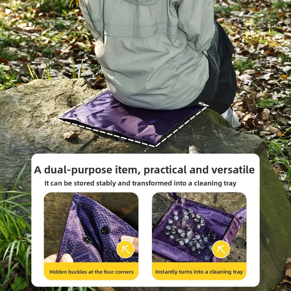 Folding Seat Cushion Outdoor Portable Ultra Light Small Ground Pocket Tray Storage Camping Music Festival Moisture-proof Pad