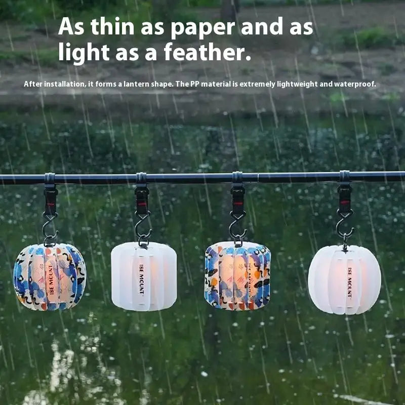1Pc Lampshade Waterproof Camping Lamp Cover Atmosphere Lantern Shade Pumpkin/Cylindrical Shape For Outdoor Camping Tent