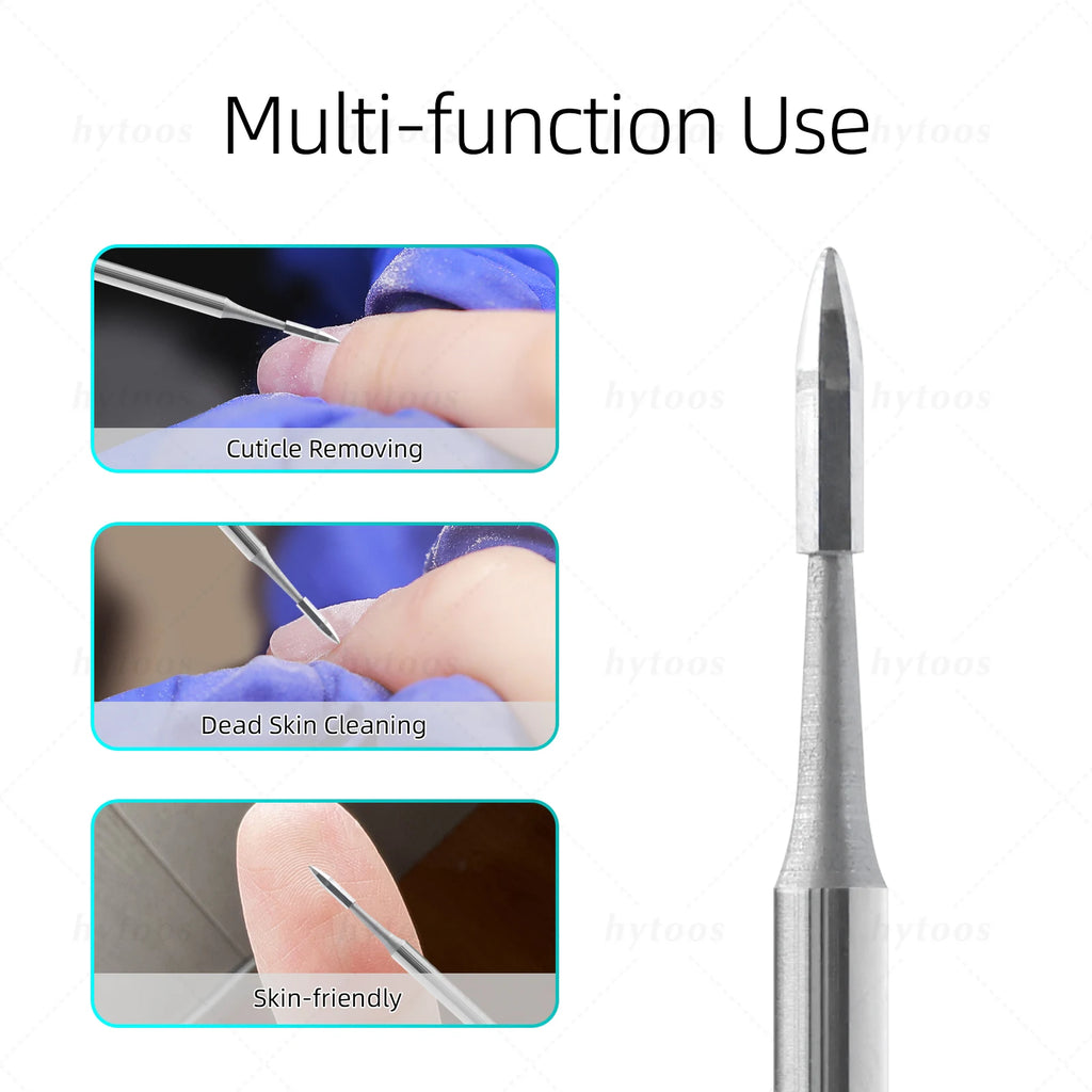 HYTOOS Hexagon Carbide Nail Drill Bits Cuticle Cleaner Flame Bit for Nail Drill Pro Manicure Dead Skin Removal Nail Prep Tools