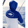 American men's summer fashionable fish print soft breathable hooded fishing suit long sleeved T-shirt outdoor casual top