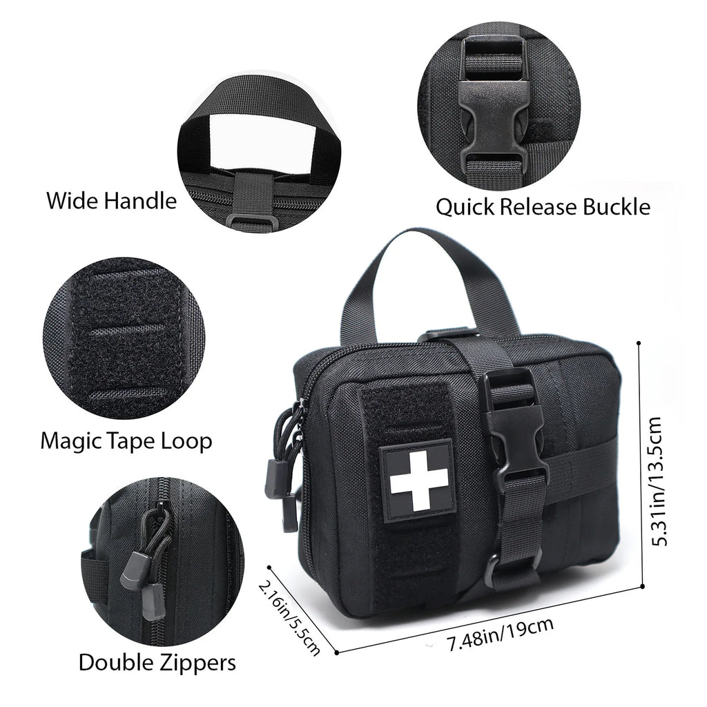Upgrade Molle Rip Away Ifak Pouch, Tactical Small Belt First Aid Pouch Medical Utility EMT Pouch Only