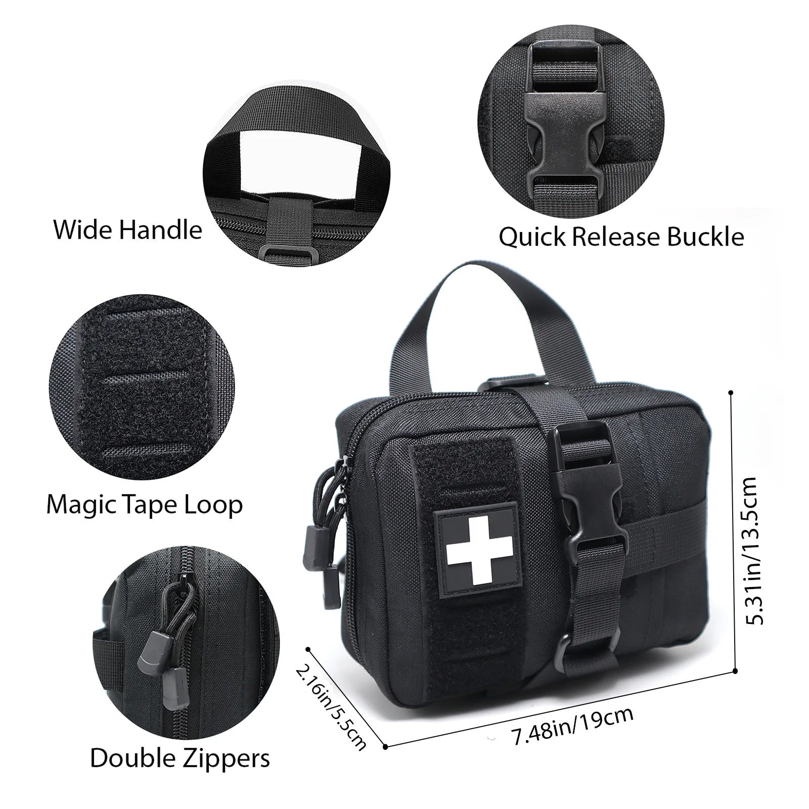 Upgrade Molle Rip Away Ifak Pouch, Tactical Small Belt First Aid Pouch Medical Utility EMT Pouch Only