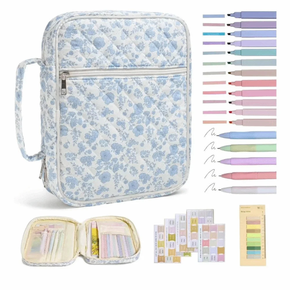 New Floral Design Bible Cover Case Zipper Pocket Handle Storage Bags Bible Cover Bag Prayer