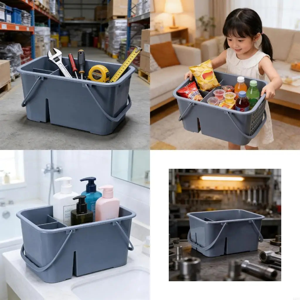 4 Compartment Tool Organizers Basket With Double Handles For Easy Carrying Storage H9EE