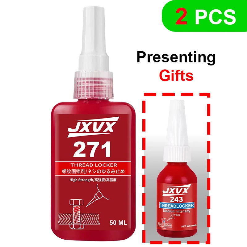 Threadlocker 243/271 is suitable for securing bolts and nuts in machinery – 10 ml/50 ml anti-loosening anaerobic adhesive
