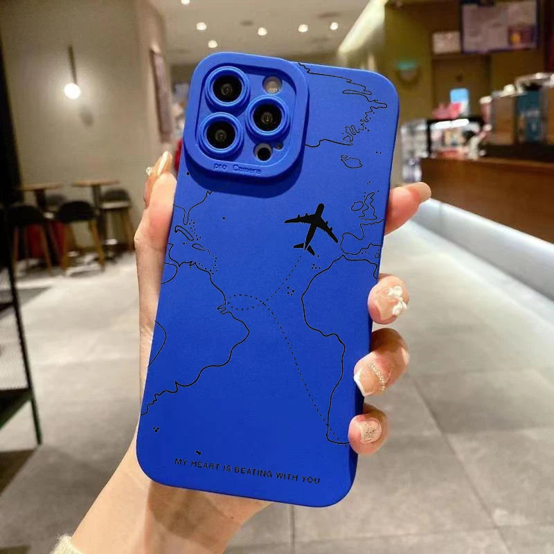 Travel-nspired Airplane Route Design Case For Xiaomi Mi 11 Lite 5G 14 13T 13 12T 12X 12 11 Poco F6 F5 X6 X5 X3 M6 Pro Soft Cover