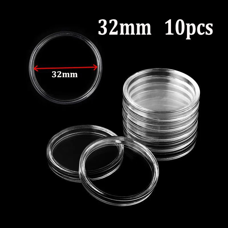 21/23/25/30/32/38/40/45mm Coinning Capsules Storage Box Clear Plastic Coinning Cases Holders Protector Coinning Capsules Storage
