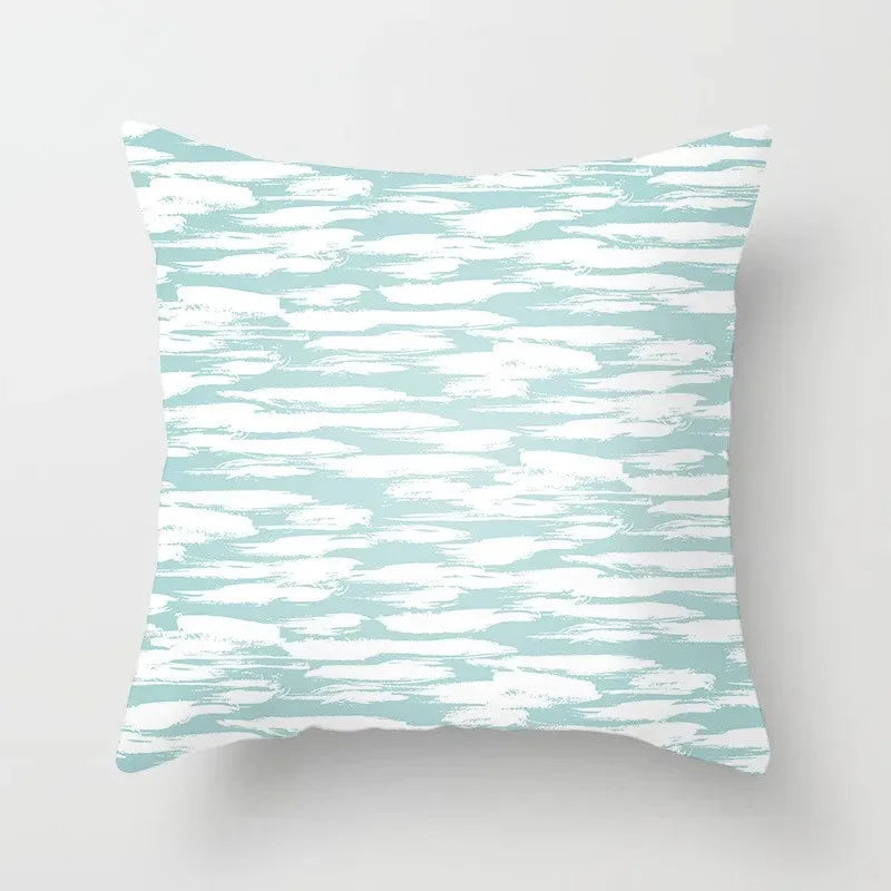 Mint green series Double-sided Printed pillow cover Short plush Suitable living rooms bedrooms sofas throw cushion cover