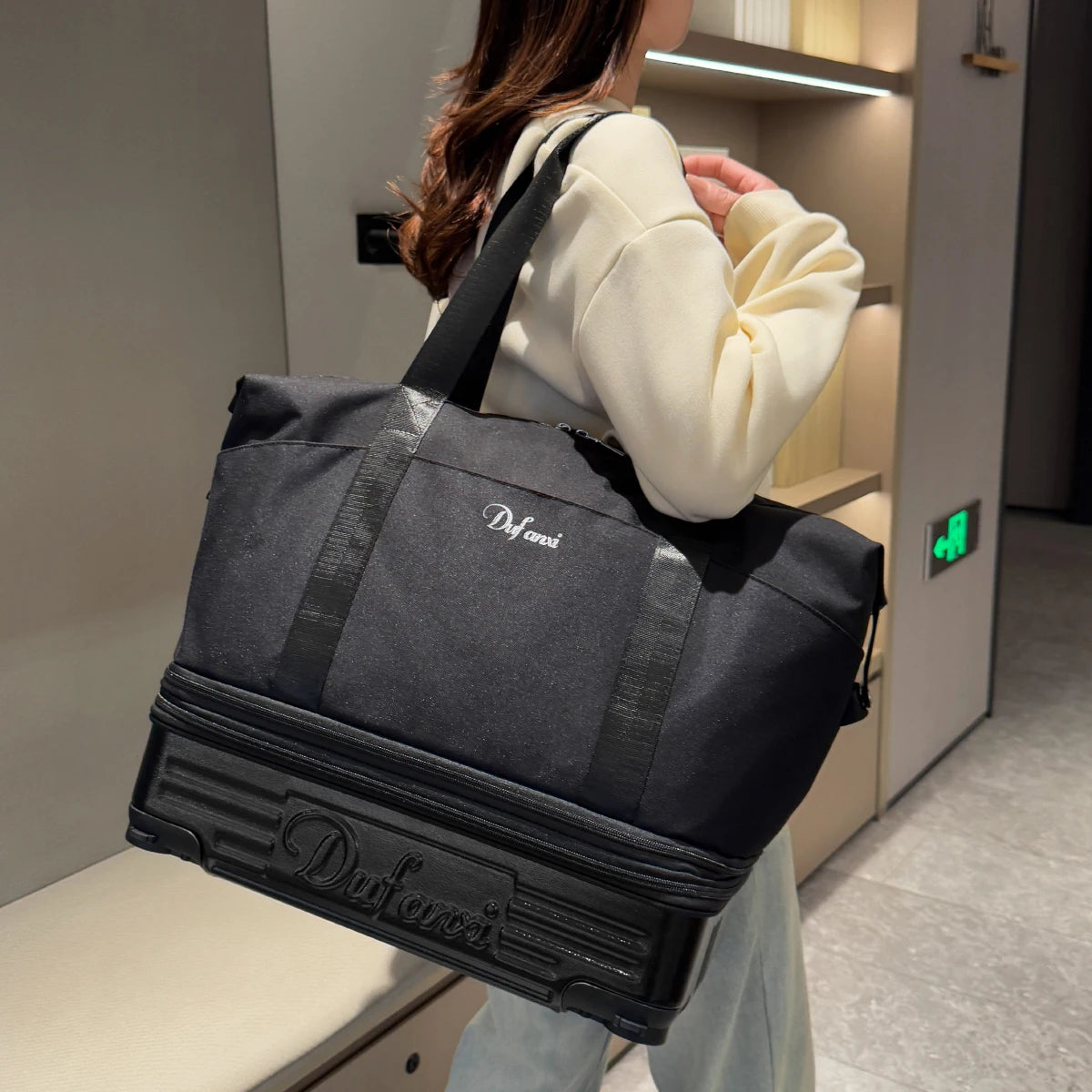 Luggage Bag with Wheels, Travel Bag with Universal Wheels, Foldable Suitcase, Lightweight Trolley Bag, Large Capacity Hand-Pulled Backpack for Going Abroad and Returning Home