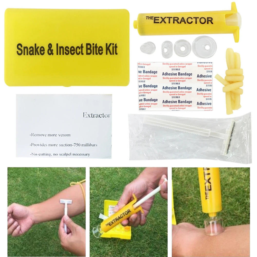 Vacuum Suction Pump Wild Venomous Bee Mosquito Bite Outdoor Venom Extractor Tourniquet Camping Hiking First Aid Safety Tool