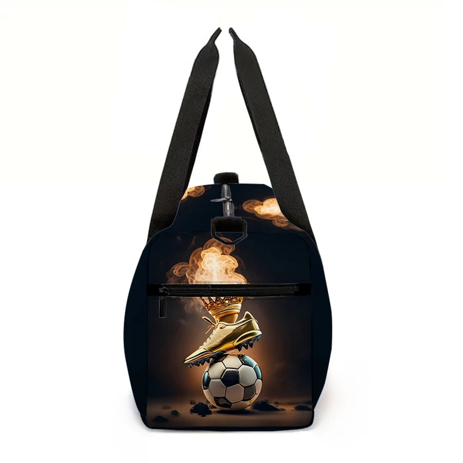 Large Travel Bag Flame Football Multi-Functional Duffle Tote Bag Handbags Waterproof Gym Bags For Boys/Girls Kids Fitness bag