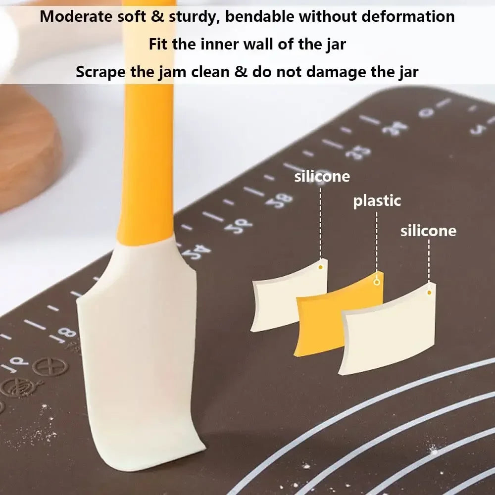 Multi-functional Silicone Butter Knife Scraper High Temperature Resistant Elbow Stirring Stick Can Opener Baking Jam Spatula
