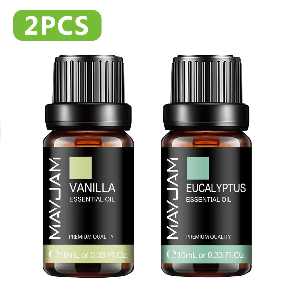 MAYJAM 2PCS Natural Plant Essential Oils Lavender Jasmine Eucalyptus Vanilla Fragrance Oil for Humidifier Diffuser