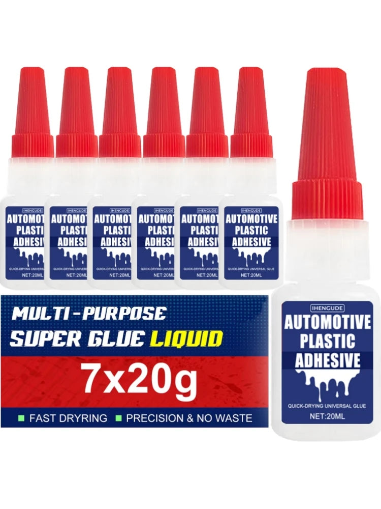 Super Strong Glue 20g (7-Pack), Cyanoacrylate Adhesive, Suitable for Hard Plastics, Crafts, Ceramics, Picture Frames, Leather, Metal, Strong Adhesive Liquid Glue Tool, Christmas DIY