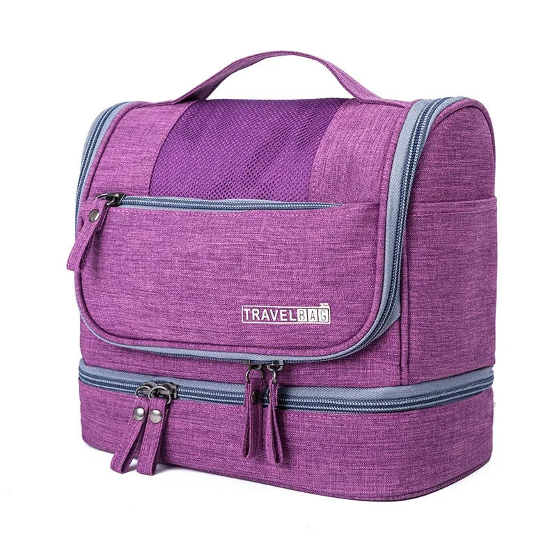 Portable Toiletry Washbag with Hanging Hook Waterproof Women Bathroom Cosmetic Storage Bag Large Capacity Travel Men Makeup Case
