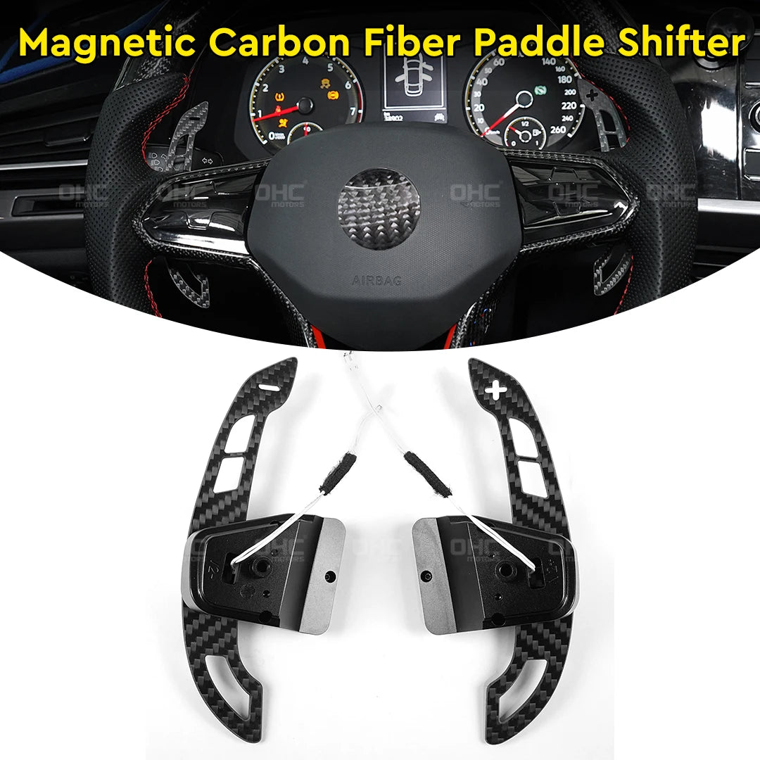 OHC Carbon Fiber Magnetic Paddle Shifters For Volkswagen VW Golf 8 MK8 GTI R R line 2021 2022 2023 2024 2025