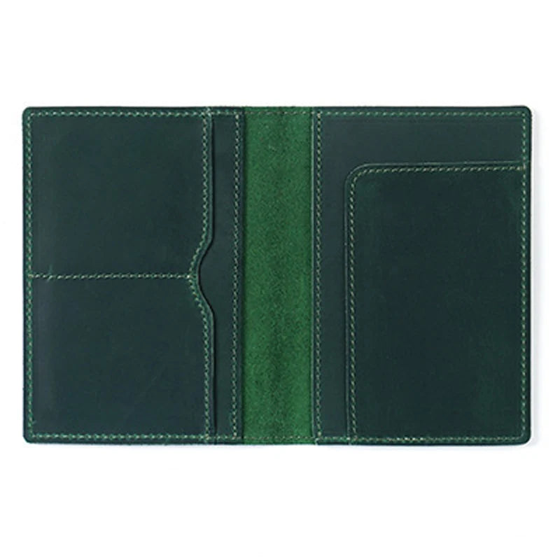 Genuine Leather Passport Holder for Men - Vintage Travel Wallet, Handmade Cowhide Document Organizer, RFID Blocking Cover