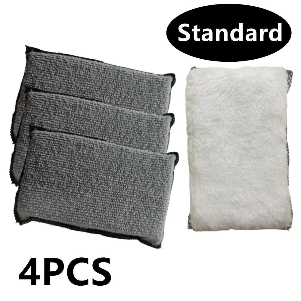 4PCS Suede Sponge Interior Detailing Scrubbing Wax Sponge Microfiber Towel to Clean The Car