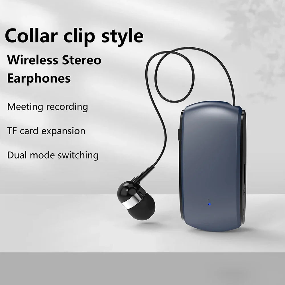 BT5.3 Mini Wireless Earphone In-Ear Headset Earbuds With Removable Wire Clip Hands Free Headphones With Wire Ears In Lotus