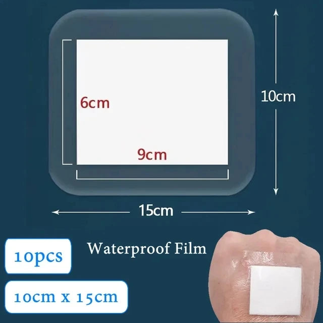 10pcs Waterproof Breathable Sterile Dressing Plaster Wound Hemostasis Sticker Cushion Adhesive First Aid Bandage Emergency Kit