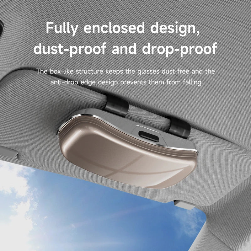 1pc car sunshade, glasses clip, ticket box, multifunctional storage glasses box, scratch resistant glasses storage box
