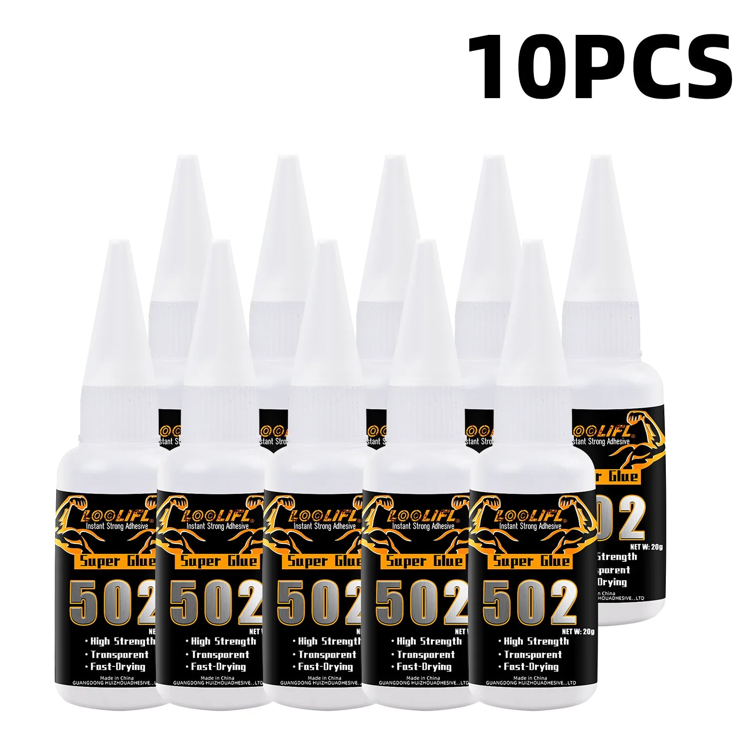 Super Strong Glue 502 High-Strength Fast-Drying Cyanoacrylate Adhesive, Suitable for Leather, Rubber, Wood, Metal, High-Strength Liquid Glue Tool, with Precision Dispenser