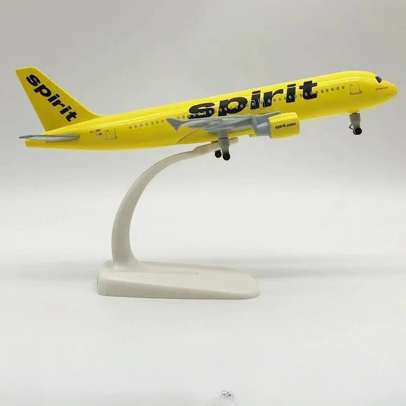 Die-Cast 20CM A320 Metal Model Airplane Toy Spirit Airlines USA With Metal Alloy Toys Flight Machine Model Kids Children Gift