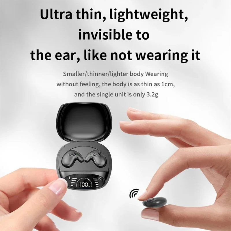 Lenovo Sleep Headphones Invisible Earbuds Noise Reduction TWS Wireless Headsets Sport Stereo Earphones Bluetooth 5.3 For iPhone