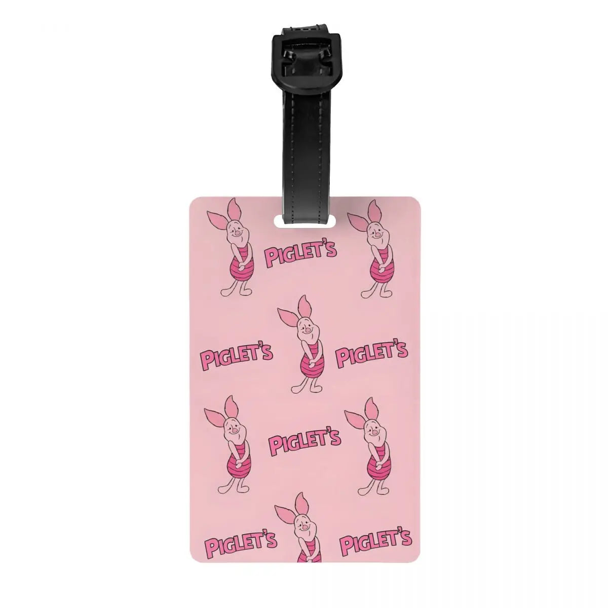 Custom Happy P-Piglets Anime Big Movie Luggage Tag With Name Card Privacy Cover ID Label for Travel Bag Suitcase