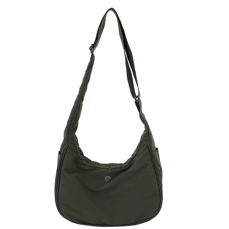 Casual Canvas Dumpling Bag Women's Summer Crossbody Bag Fashionable Underarm Bag Soft Nylon Material Easy to Clean Daily Use