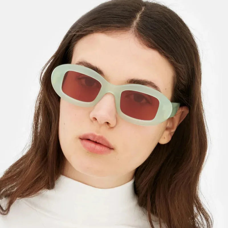 Hiking New Elliptical Retro Fashion Anti Light Glasses Women Thick Frame Glasses Premium INS Eyewear Sunscreen Trendy Eyeglasses