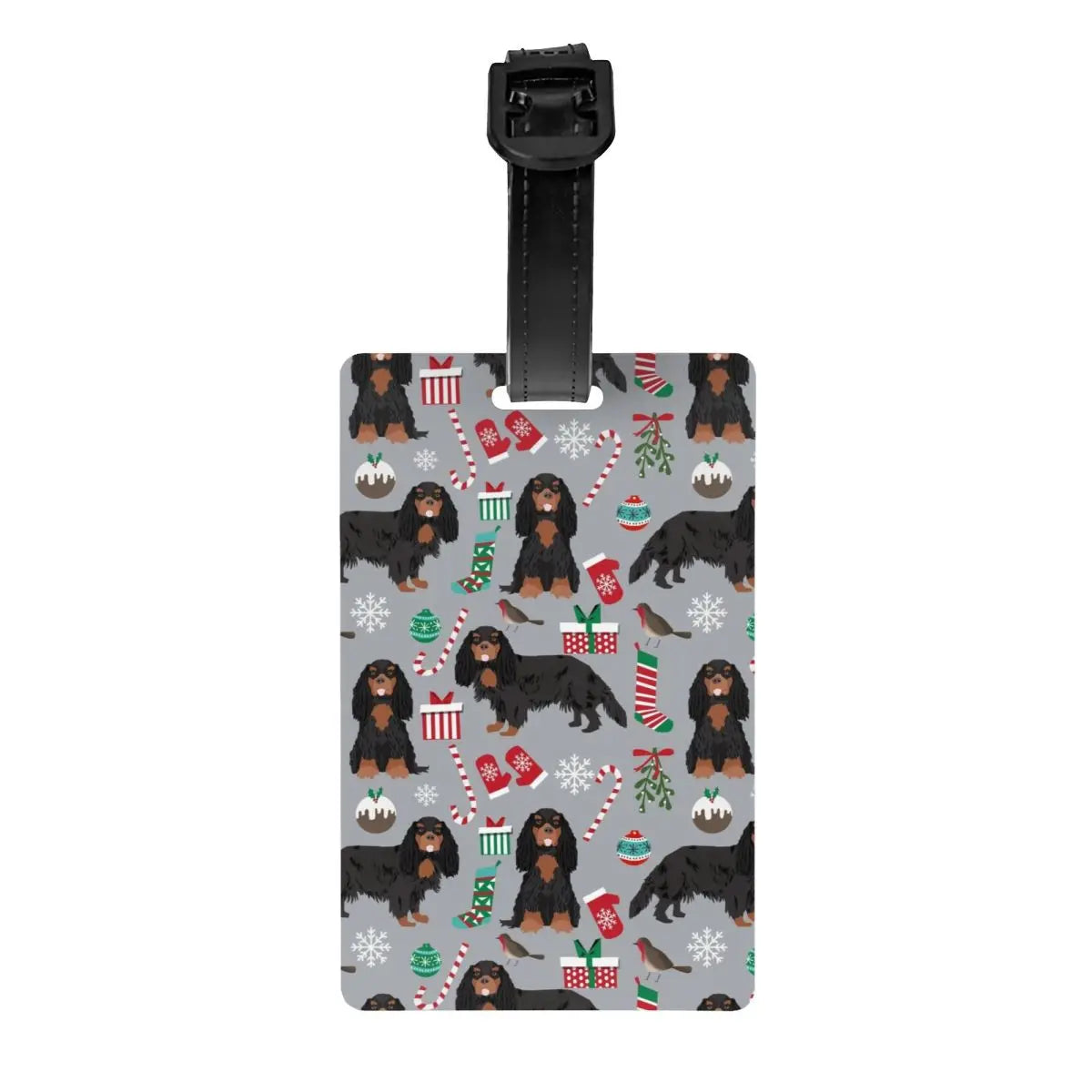 Custom Cavalier King Charles Spaniel Pet Portraits Art Luggage Tag Dog Suitcase Baggage Privacy Cover ID Label