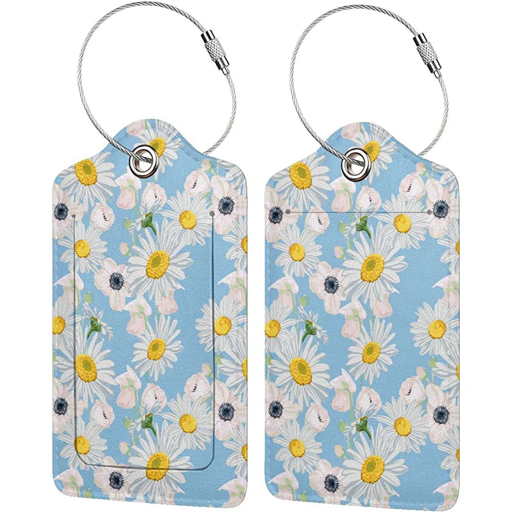 Women Men PU Leather Luggage Tag Suitcase Identifier Label Baggage Boarding Bag Tag Name ID Address Holder Travel Accessorie
