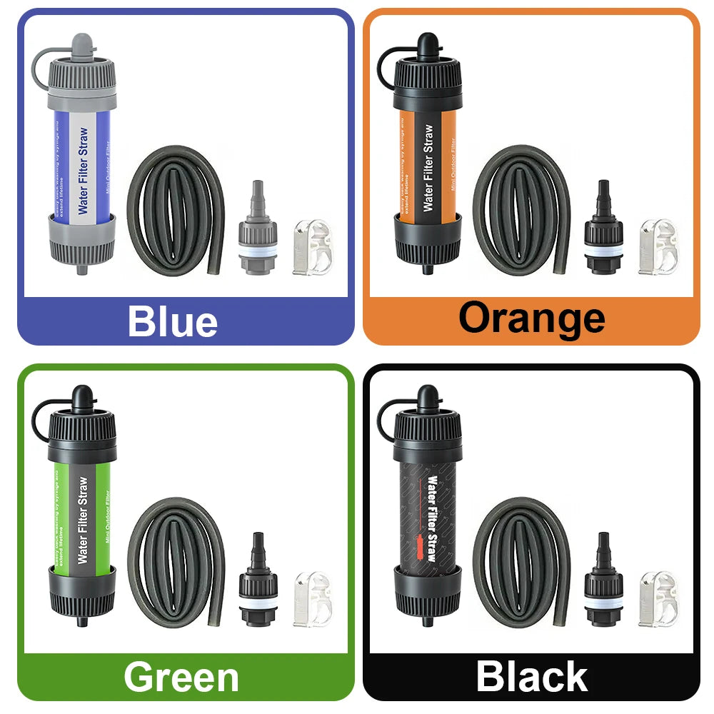 Water Filter Straw Outdoor Portable Water Purifier Survival Gear for Camping Hiking Backpacking Emergency Preparedness