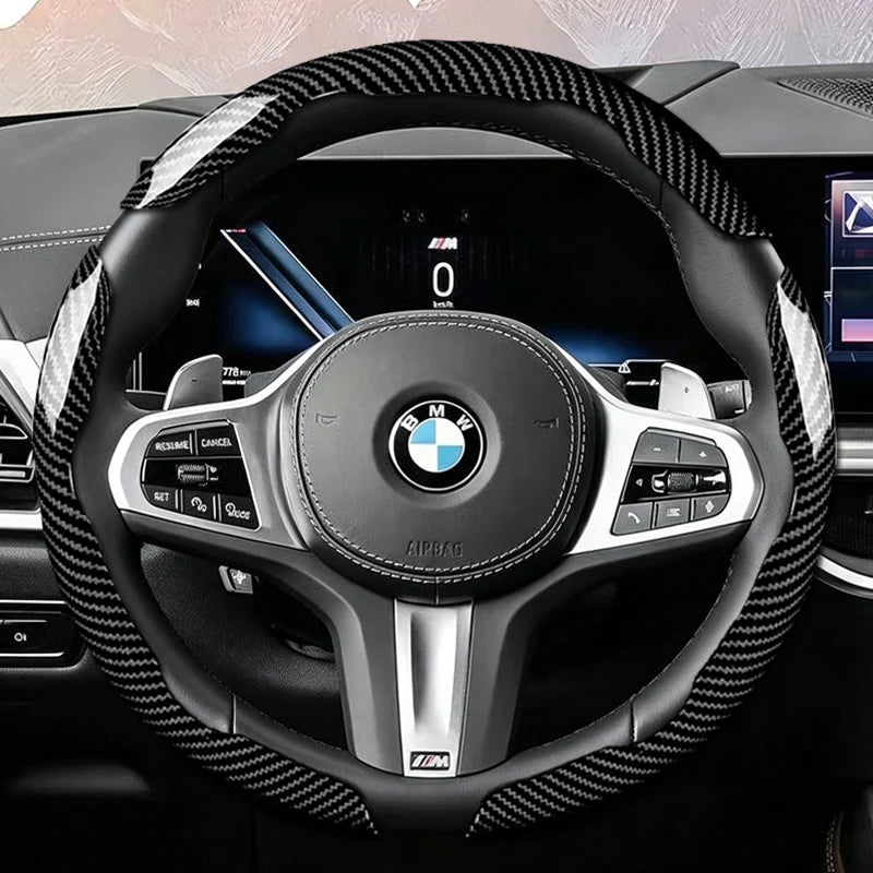 Suitable for Bmw Carbon Fiber Texture Steering Wheel Cover  for X3 3 5 2 4 1 7 8 Series X1 X5 X2 X4 X6 X7 Ix I4 I5 I7 Z4