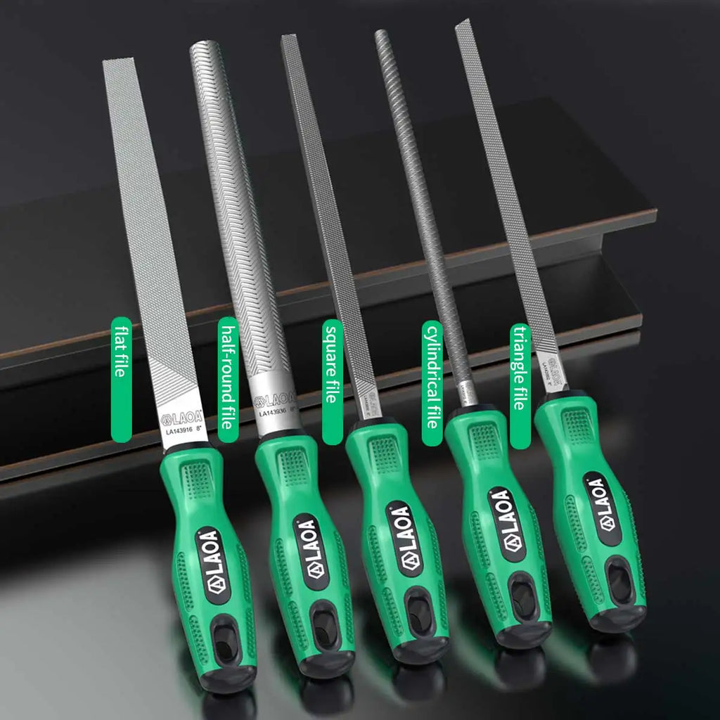 LAOA Assorted Files Set 10Pcs High Carbon Steel Precision Hand Tools for Metal Wood DIY Professional Sharpening Smoothing