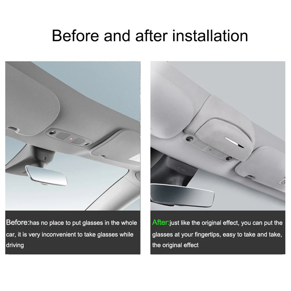Car Glasses Holder Case Sunglasses Storage Box for Tesla Model 3 Model Y Auto Interior Accessories 2017-2025 Glasses Case