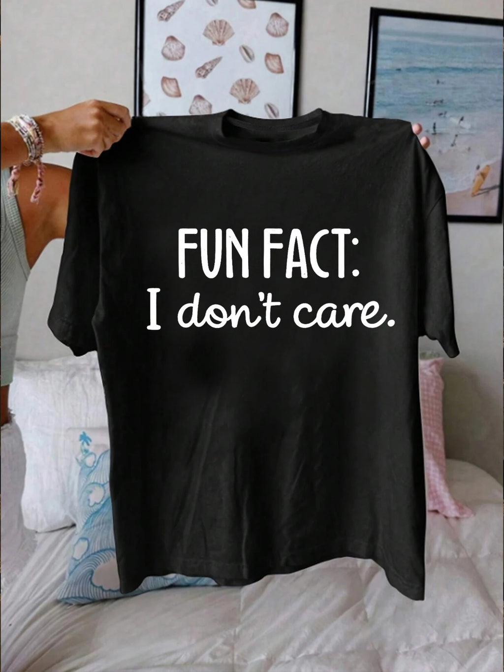 【WZM1021167】Fun print plus size women's round neck T-shirt summer casual street fashion women's Joker short sleeve T-shirt