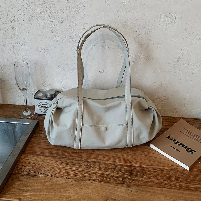 Korean Style Fashion Nylon Tote Bag For Women Large Capacity Casual Simple Handbag New Lightweight Versatile Shoulder Bag